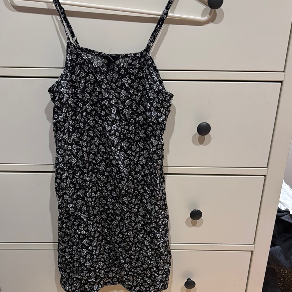 Girls Floral Black Dress